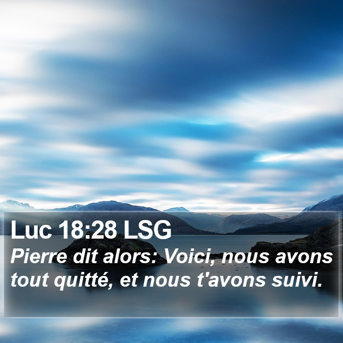 Luc 18:28 LSG Bible Study