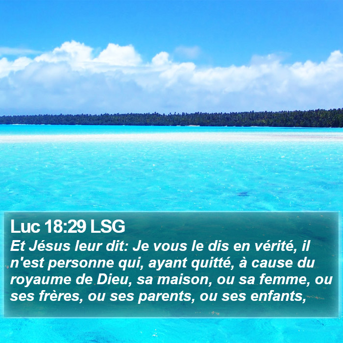 Luc 18:29 LSG Bible Study