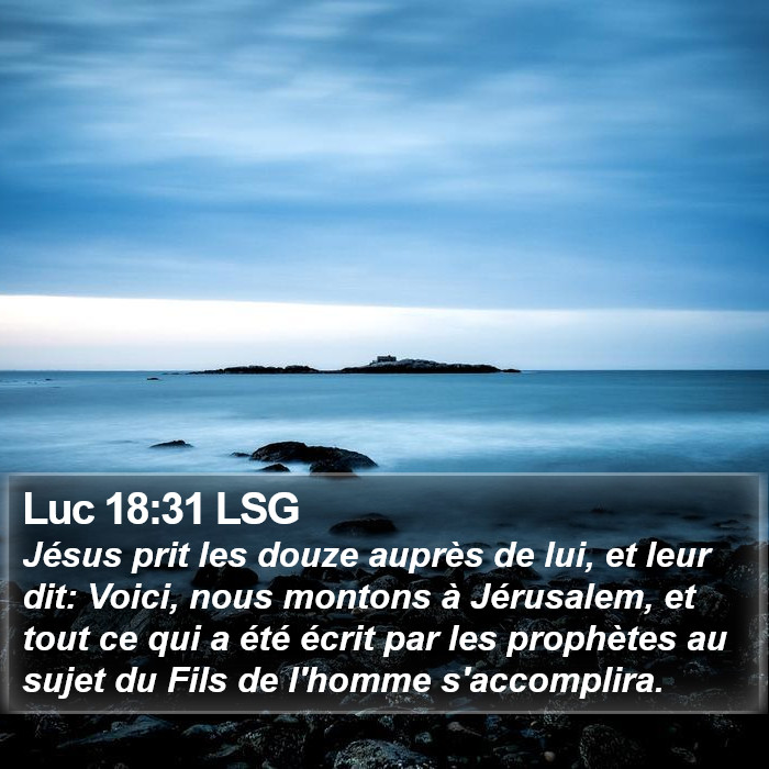 Luc 18:31 LSG Bible Study