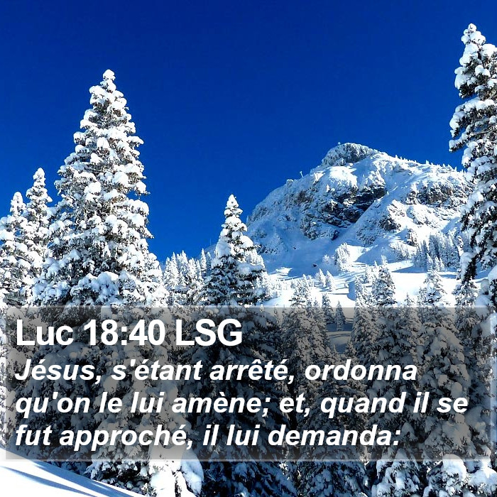 Luc 18:40 LSG Bible Study