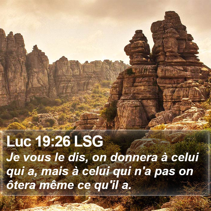 Luc 19:26 LSG Bible Study