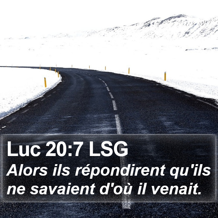 Luc 20:7 LSG Bible Study