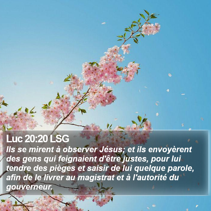 Luc 20:20 LSG Bible Study