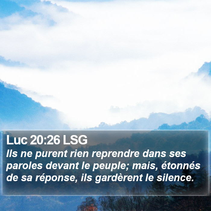 Luc 20:26 LSG Bible Study