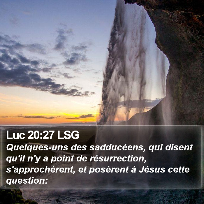 Luc 20:27 LSG Bible Study