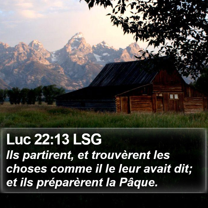 Luc 22:13 LSG Bible Study