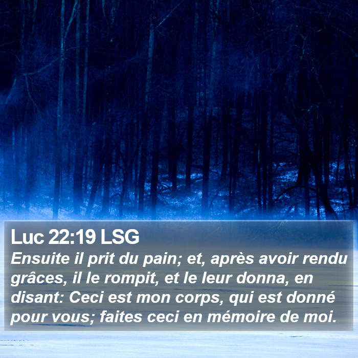 Luc 22:19 LSG Bible Study