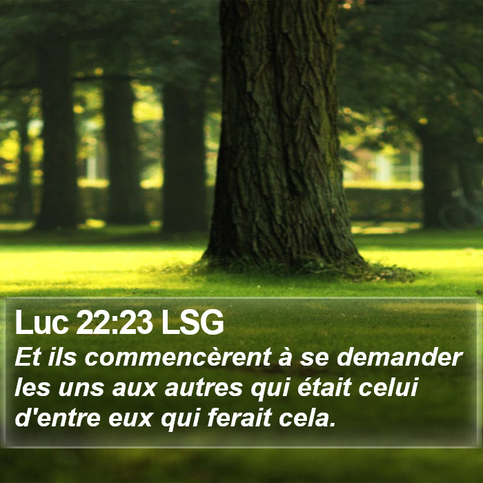 Luc 22:23 LSG Bible Study