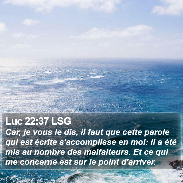 Luc 22:37 LSG Bible Study