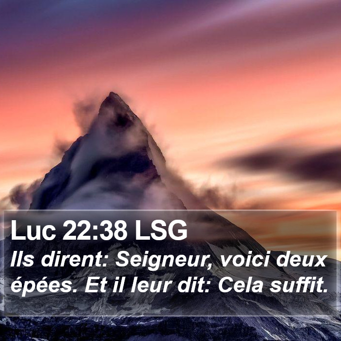 Luc 22:38 LSG Bible Study