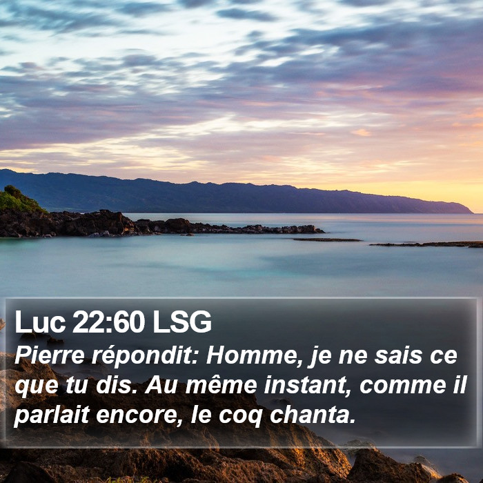 Luc 22:60 LSG Bible Study