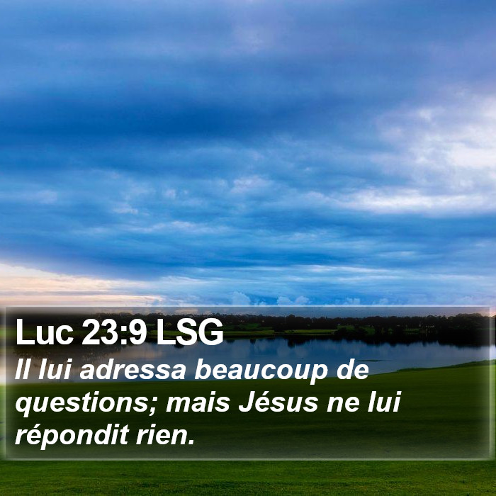 Luc 23:9 LSG Bible Study