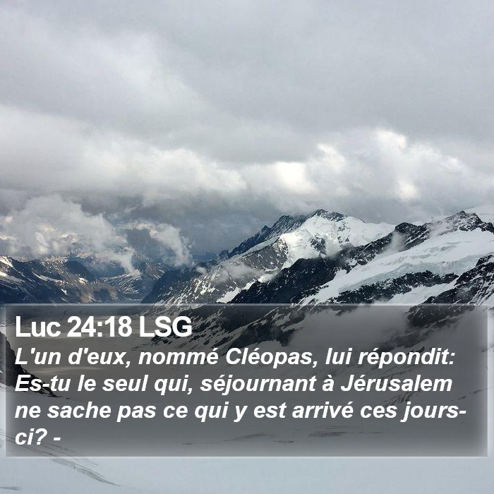 Luc 24:18 LSG Bible Study