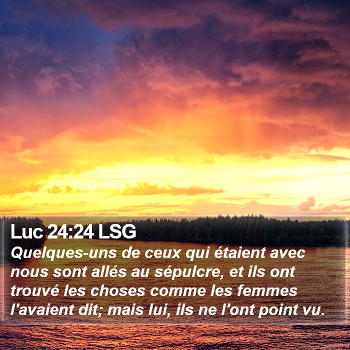 Luc 24:24 LSG Bible Study