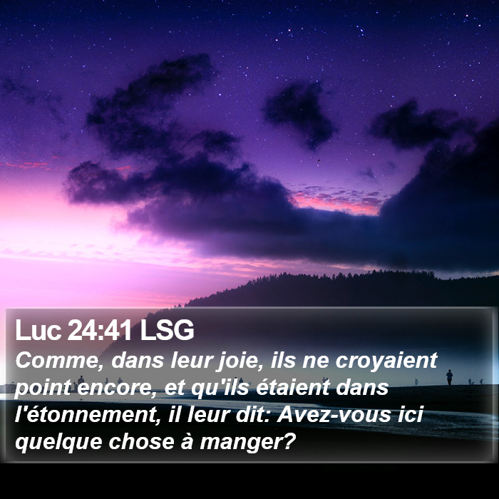 Luc 24:41 LSG Bible Study