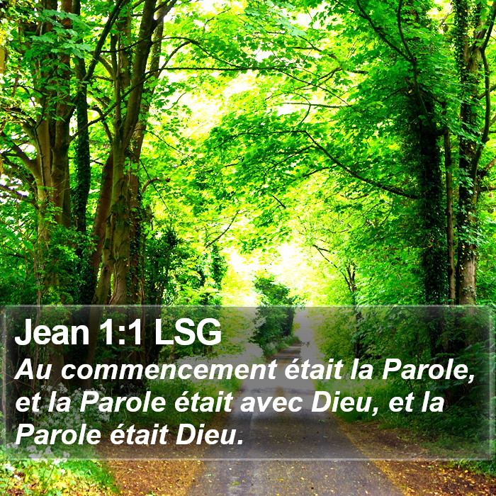 Jean 1:1 LSG Bible Study