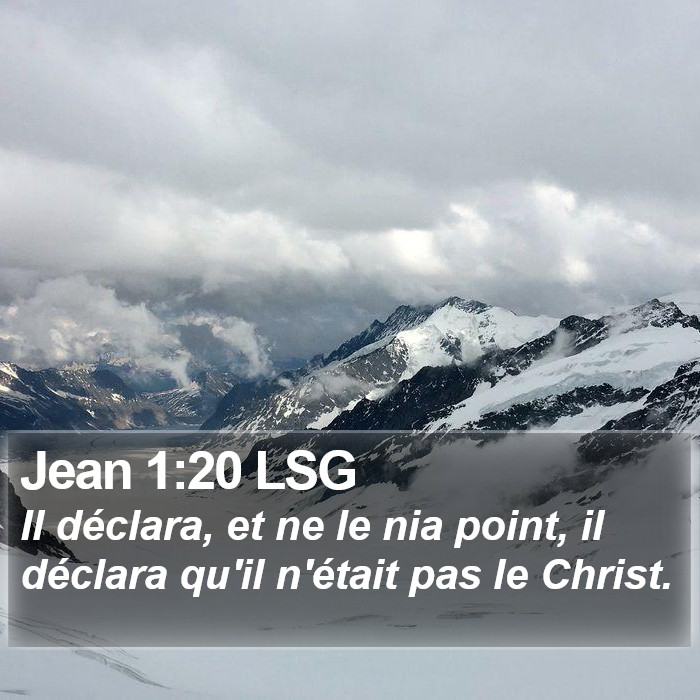 Jean 1:20 LSG Bible Study