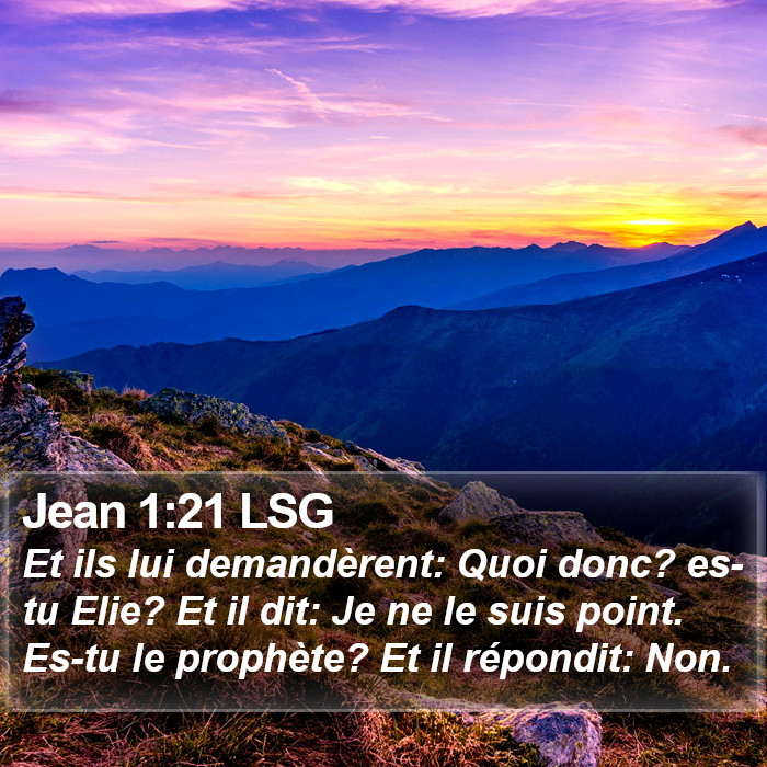 Jean 1:21 LSG Bible Study