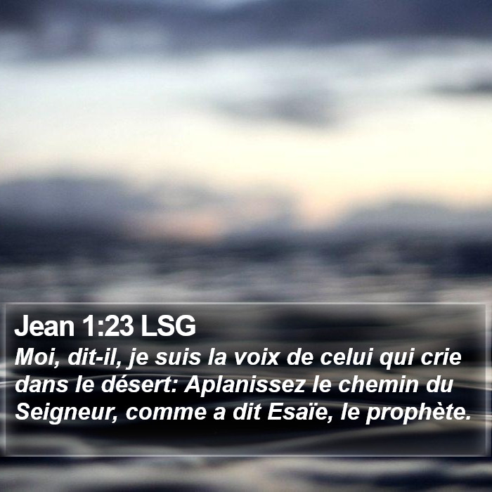 Jean 1:23 LSG Bible Study