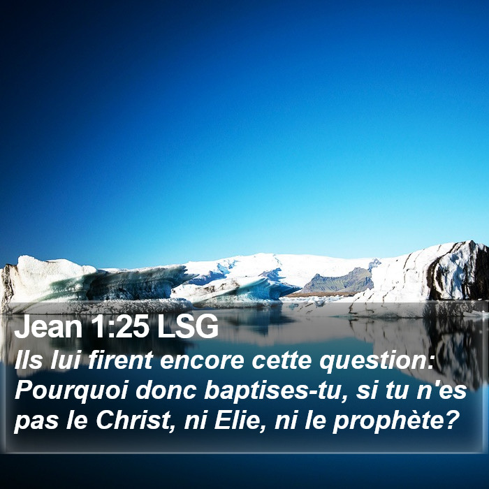 Jean 1:25 LSG Bible Study