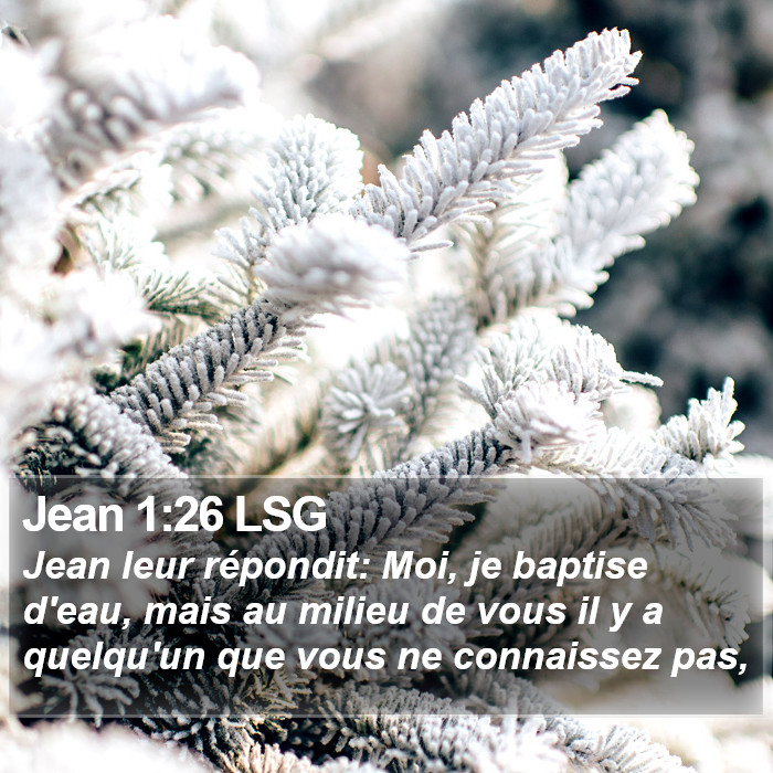 Jean 1:26 LSG Bible Study