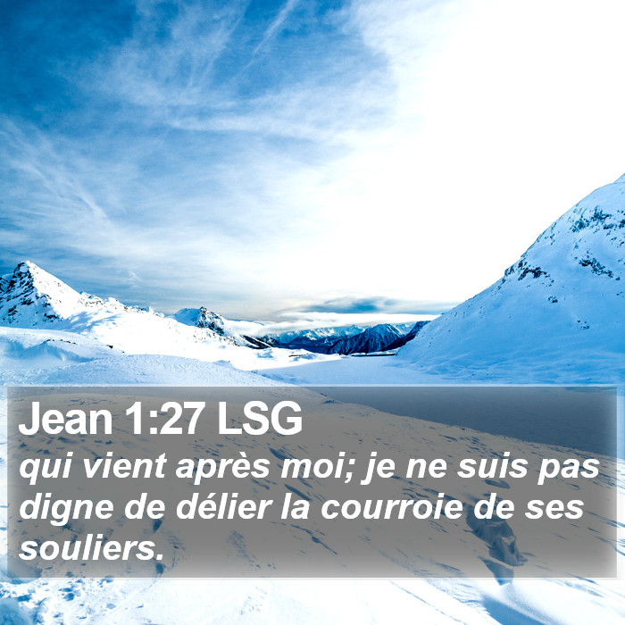 Jean 1:27 LSG Bible Study