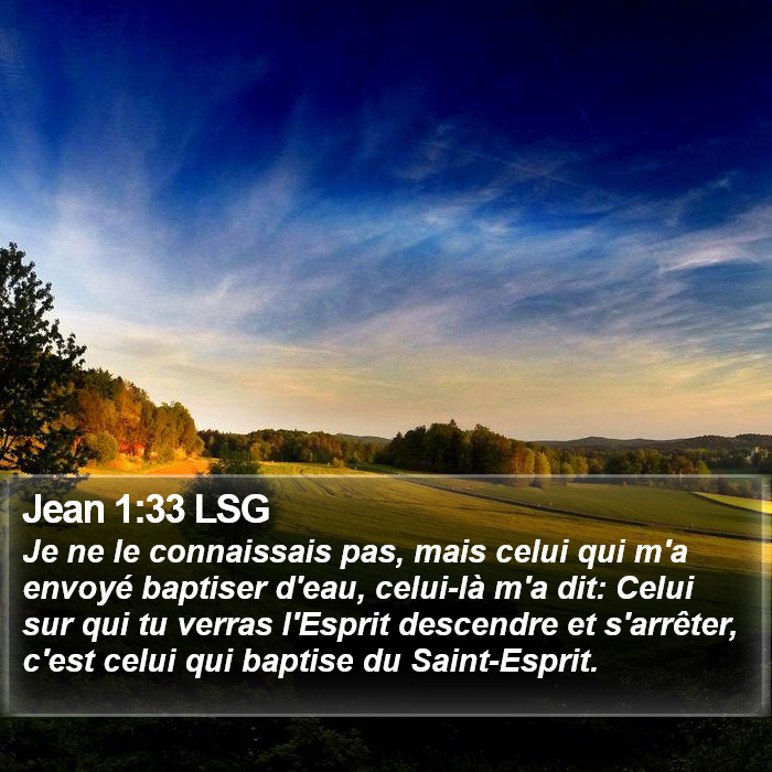 Jean 1:33 LSG Bible Study