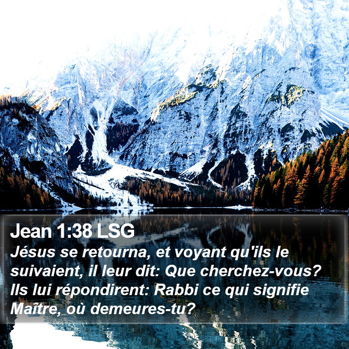 Jean 1:38 LSG Bible Study