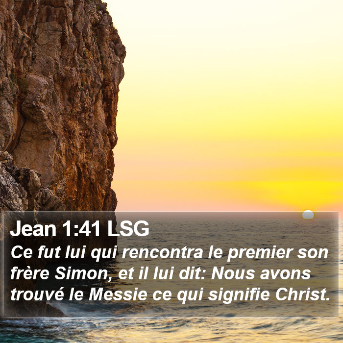 Jean 1:41 LSG Bible Study