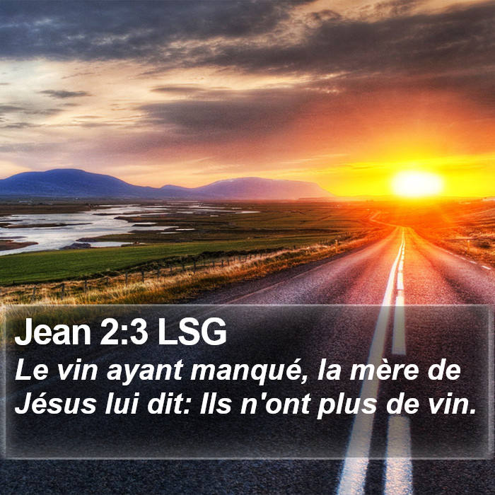 Jean 2:3 LSG Bible Study