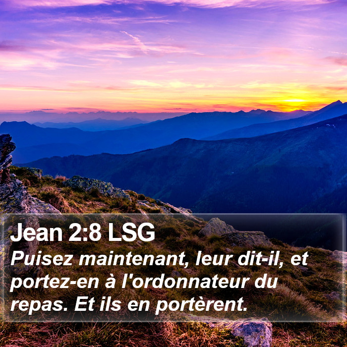 Jean 2:8 LSG Bible Study