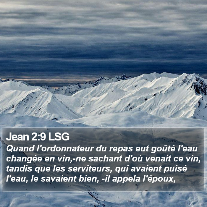 Jean 2:9 LSG Bible Study