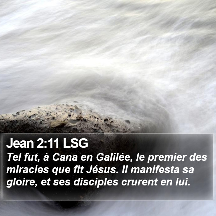 Jean 2:11 LSG Bible Study