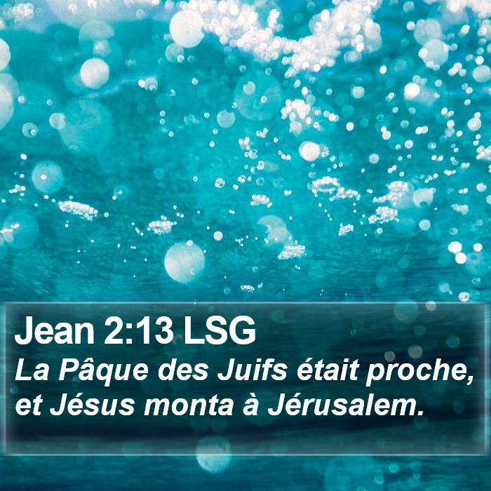 Jean 2:13 LSG Bible Study