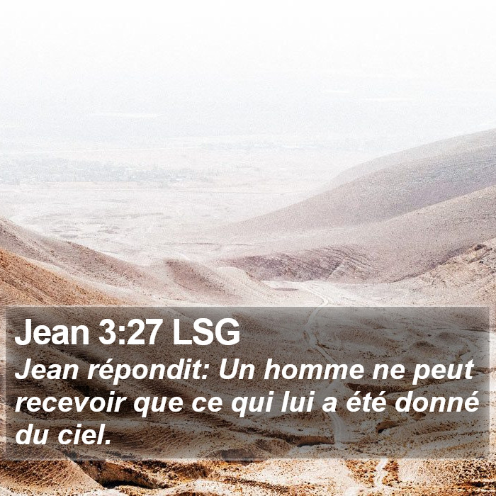 Jean 3:27 LSG Bible Study