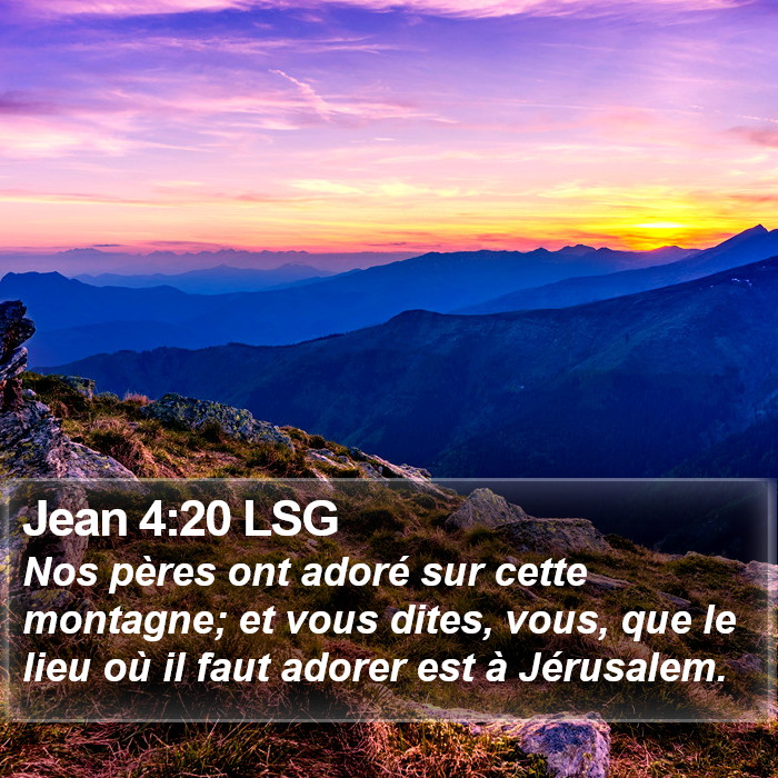 Jean 4:20 LSG Bible Study