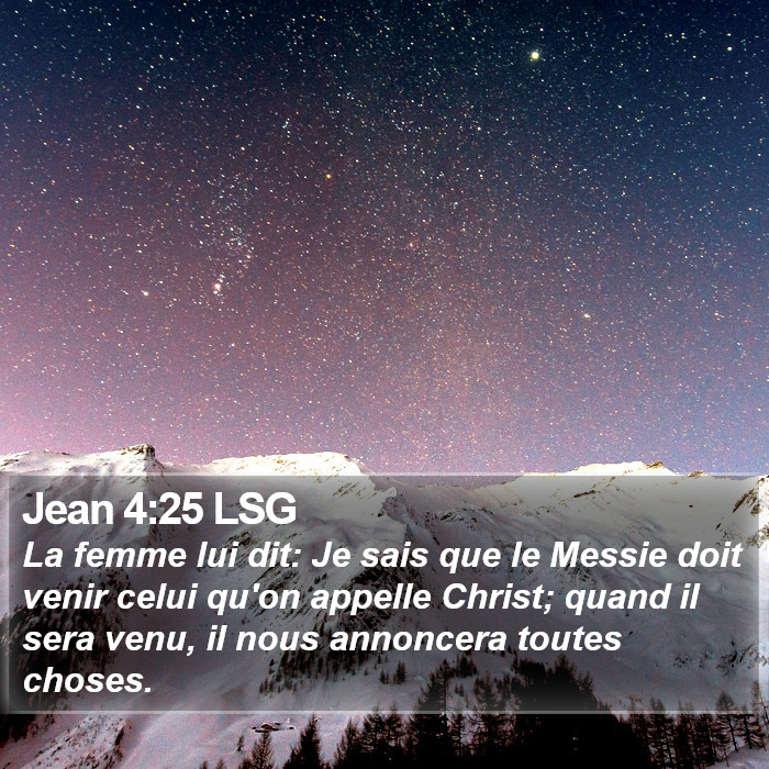 Jean 4:25 LSG Bible Study