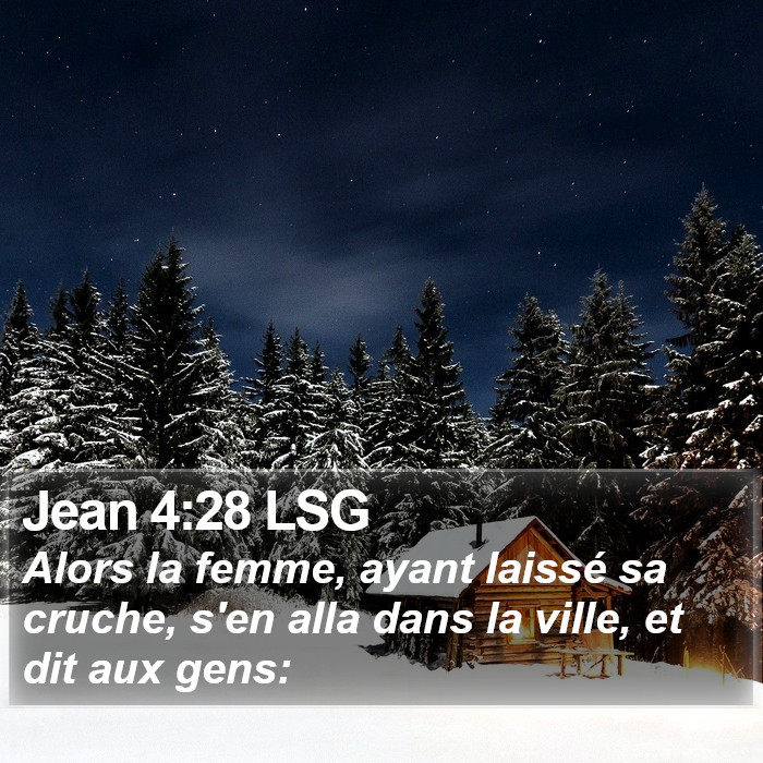 Jean 4:28 LSG Bible Study