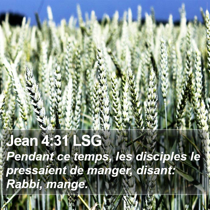 Jean 4:31 LSG Bible Study