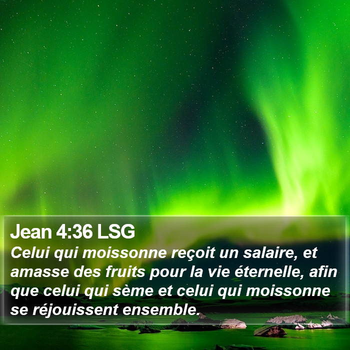 Jean 4:36 LSG Bible Study