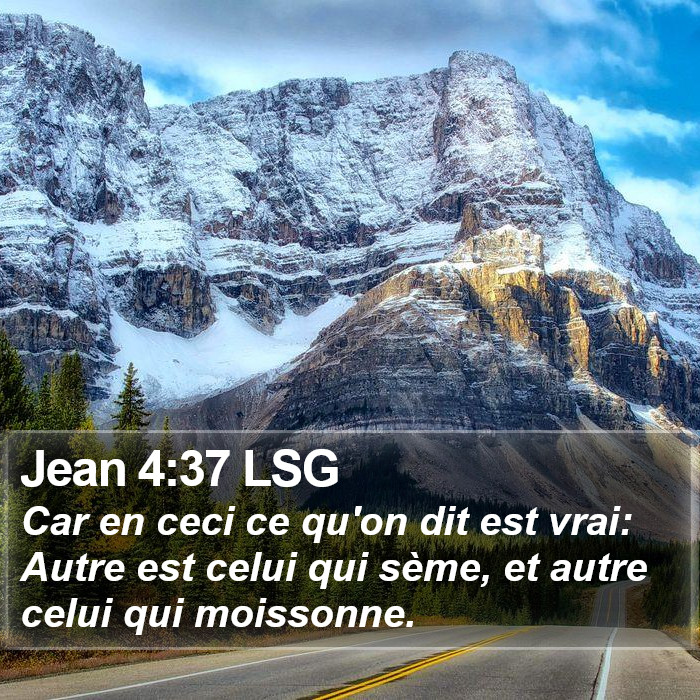 Jean 4:37 LSG Bible Study