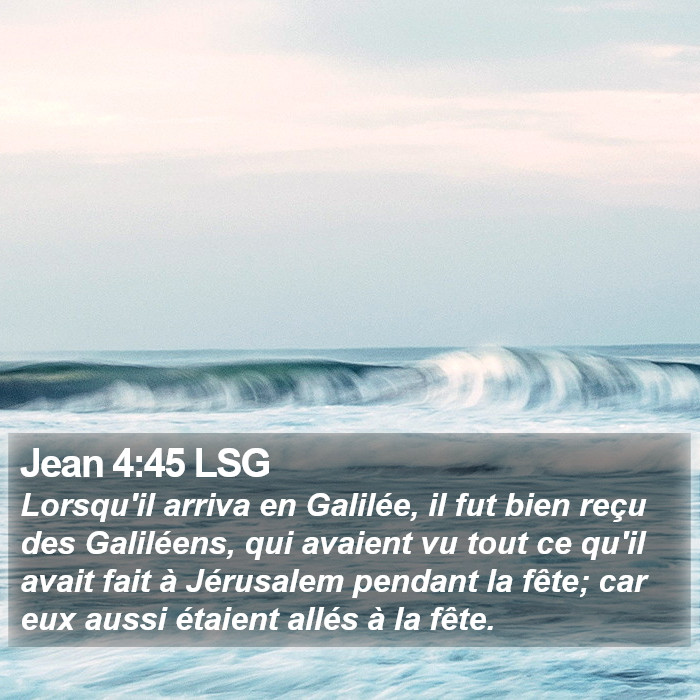 Jean 4:45 LSG Bible Study