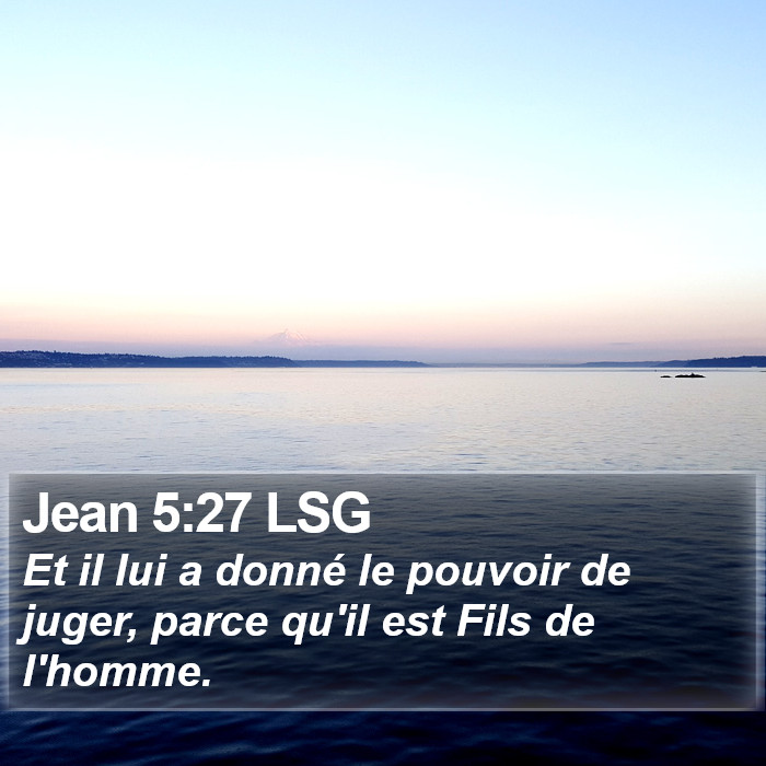 Jean 5:27 LSG Bible Study