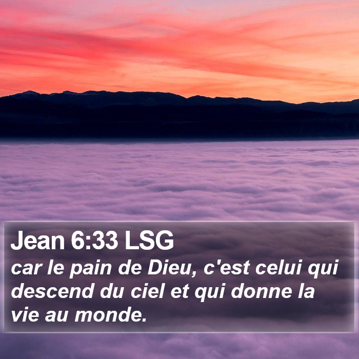 Jean 6:33 LSG Bible Study