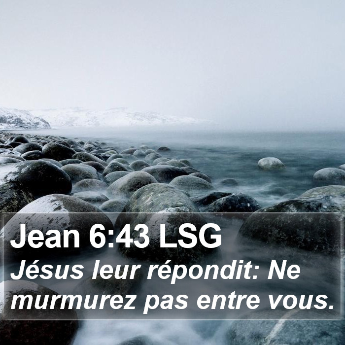 Jean 6:43 LSG Bible Study