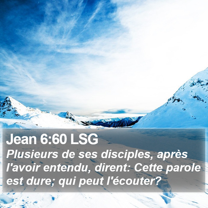 Jean 6:60 LSG Bible Study