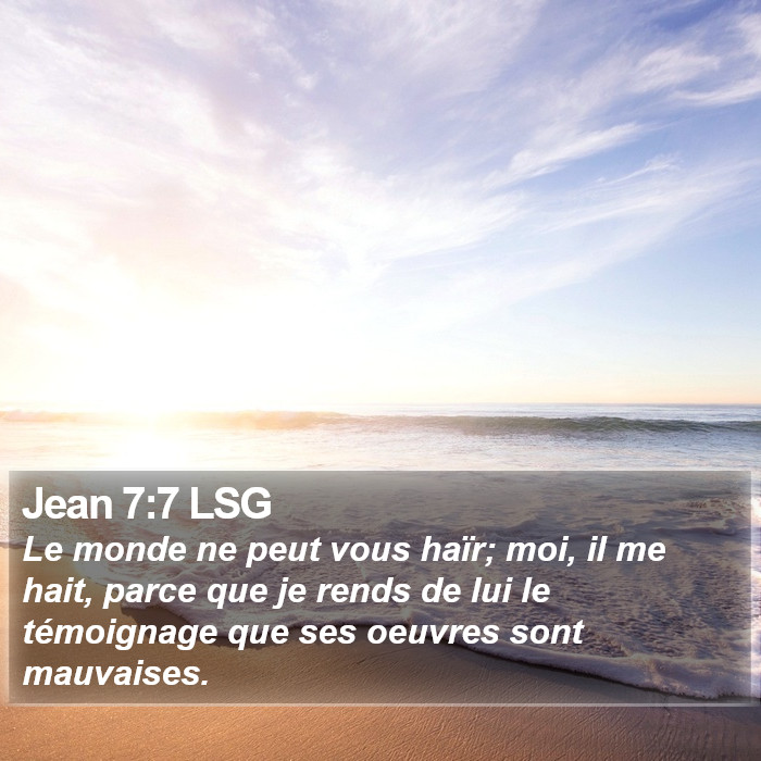 Jean 7:7 LSG Bible Study