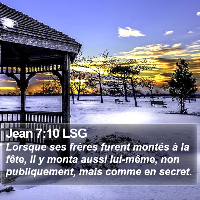 Jean 7:10 LSG Bible Study