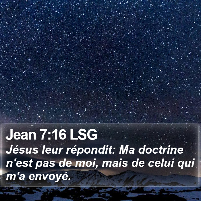 Jean 7:16 LSG Bible Study