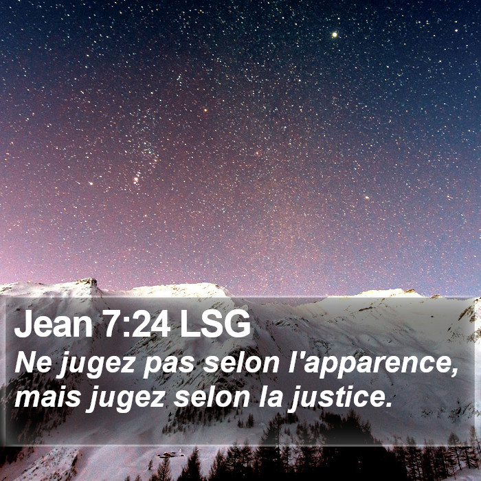 Jean 7:24 LSG Bible Study